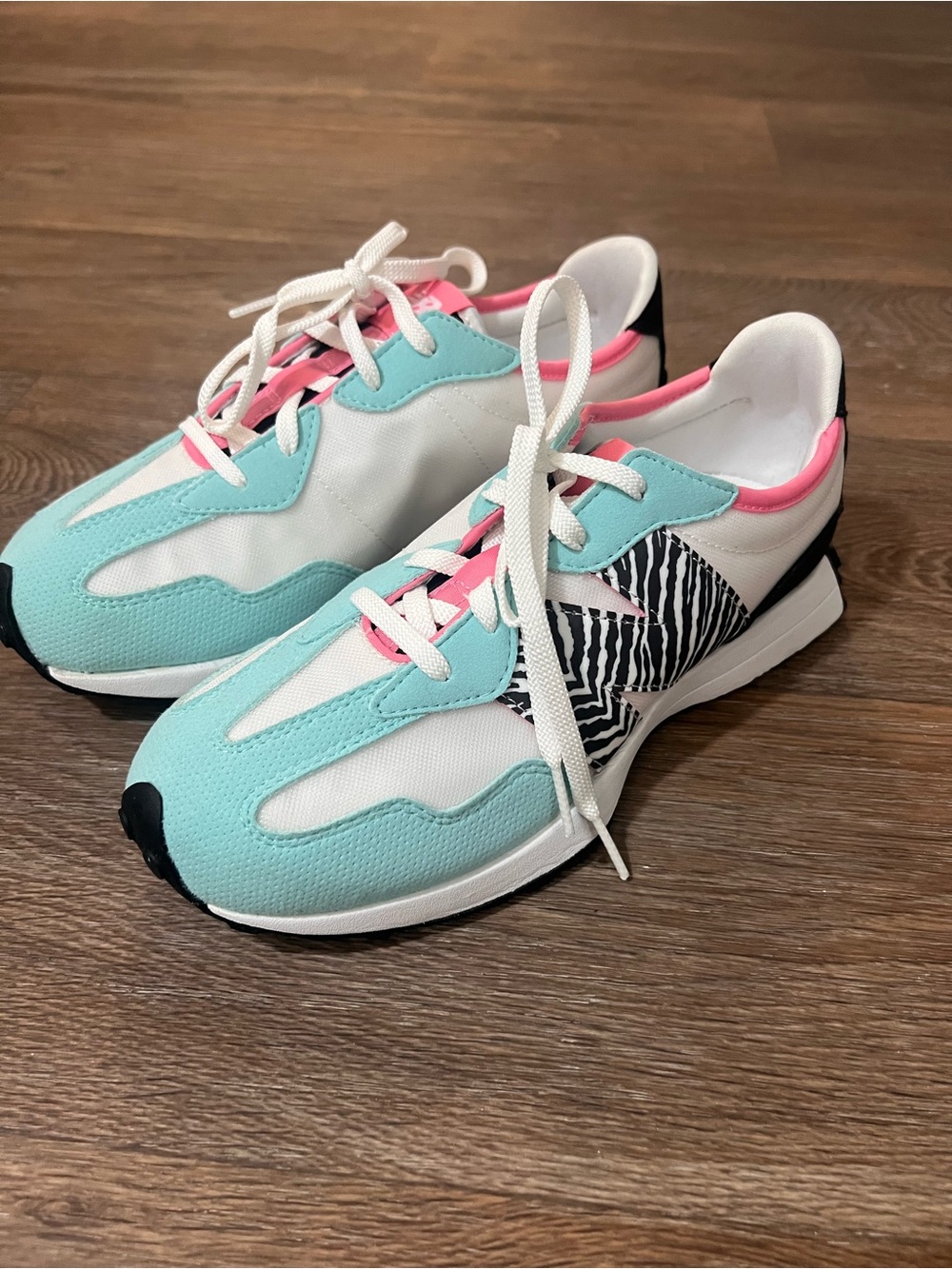 New Balance Mint, Pink & Black Zebra Accent Sneakers - Picture 2 of 8